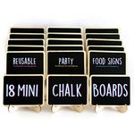 Mini Chalkboard Signs for Food - 18 Small Chalk Signs Including 3 White Chalk Sticks - Food Signs for Party - Little Chalkboards - Party Food Labels Buffet Cheese Signs Candy Table Party Supplies