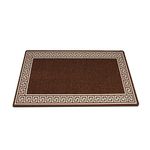 PHP Carpet Runners for Hallways Non-Slip Long & Wide Heavy-Duty Plain Super Absorbent Area Rugs, Stair Carpet and Kitchen Anti-slip Floor Mats - Greeky Rug (Brown &Cream, 40 x 60 cm - Small Doormat)