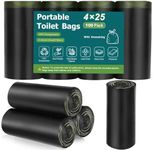 100 Portable Toilet Bags, Camping Toilet Bags, Biodegradable Toilet Bags with Drawstring & Lemon Scent, Compostable Bags for 5-8 Gallon Bucket Toilet Seat for Outdoor Camping Car Travel