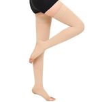VEINOX Compression Stockings for Varicose Veins | Class 2 Thigh Length | Class II Compression Socks | Leg Swelling & Edema | Varicose veins stockings for men and women | 23-32 mmHg Compression (L)