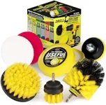 Drill Brush Attachment Multipurpose House Cleaning Supplies Set: Nylon Toilet Brush Kit, Lemon Lime Scented Cleaning Paste, Scrub Pads - Bathroom & Kitchen Tile Grout Cleaner - Household Essentials