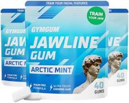 Gymgum Jawline Gum | Hard Chewing Gum For Jaw Strength | Train Your Facial Features - Mewing Jaw Gum | Ultimate Jawline Exerciser | 0 Calories & Sugar Free Hard Gum (Arctic Mint, 120 Count)