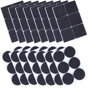 96 Pcs Furniture Pads, Rubber Non Slip Furniture Feet Pads, Rubber Stickers Self-Adhesive Furniture Felt Pads for Chair Legs, Tiled, Carpet, Laminate, Hardwood Floor Protectors