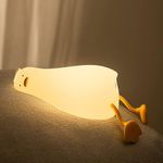 URAQT Lying Flat Duck Kids Night Light, Portable LED Baby Night Light Kids Night Lamp, USB Chargeable Battery Silicone Baby Sleep Lights for Children Kids Baby Boy Gifts Cute Room Decor Bedroom Decor