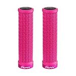 Funn Holeshot Mountain Bike Grips with Single Lock On Clamp, Lightweight and Ergonomic Bike Handle Grips with 22 mm Inner Diameter, Hardened End Bicycle Handlebar Grips for MTB/BMX (Pink)