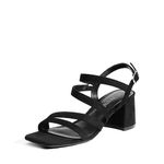 DREAM PAIRS Women's Low Chunky Block Heel Sandals Size SDHS2376W,Size 7,Black-Suede,SDHS2376W