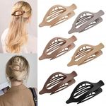 6 Packs Hair Clips, French Concord Flat Hair Clips, Curved Claw Clips for Women Girls, Alligator Clips for Thick Thin Hair, Duck Billed Clips for Hair, 4.7 Inch Flat Claw Clips