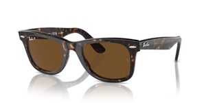 Ray-Ban unisex adult Rb2140 Original Wayfarer Polarized Sunglasses, Tortoise/Brown Polarized, 50 mm US