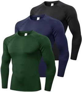 Long Sleeve Compression Shirts for Men Athletic Workout Tee Shirt Gym Undershirt Sports Baselayer Tight Shirts Cooling