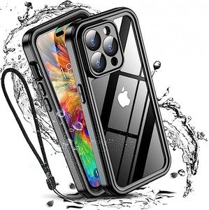 W7ETBEN iPhone 14 Pro Max Waterproof Case, [IP68 Waterproof] Built-in Screen Protector [10FT Military Shockproof] [Dustproof] [Real 360] Full Body Dropproof Phone Case for iPhone 14 Pro Max 6.7-Black