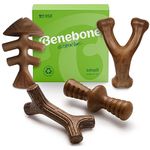 Benebone Holiday 4-Pack Durable Dog Chew Toys for Aggressive Chewers, Real Flavors, Made in USA, Small