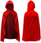 by Robelli Kids Red Velvet Effect Fancy Dress Hooded Cape