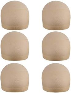 YANTAISIYU 6 Pieces Nylon Wig Caps for Women Stocking Wig Cap for Lace Front Wigs Mesh Wig Cap (Beige)