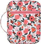 Bible Cover Case Book Cover Bag Floral Heart Graffie with Handle Fits for Standard Size Bible,7.5x10x2.5 Inch