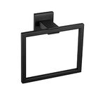 garini Bathroom Hand Towel Holder, Matte Black Square Towel Ring Wall Mount SUS 304 Stainless Steel…