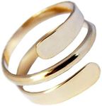 TOE RINGS & THINGS Thumb or Finger Ring Adjustable | 14K Gold Fill Pipeline Wrap Around Ring | Adjustable Gold Ring for Men & Women