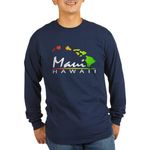 CafePress MAUI Hawaii (Distressed Design) Long Sleeve T Shir Unisex Cotton Long Sleeve T-Shirt Navy