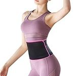 Slim-zon Waist Trimmer Ab Belt for Women Stomach Trainer Sweat Wrap Band Sauna Effect Workout Sports Girdles Fits 24-42”…, Pink, One Size