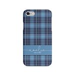 Tirita Personalised Initials Custom Hard Phone Case Compatible with iPhone 6 & 6s Blue Plaid