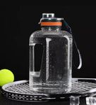 AZOD Half Gallon Water Bottle with Time Marker - 2.2L Large Water Jug Sports Water Bottle with Handle, Leak Proof BPA Free Big Bottle for Fitness Gym Outdoor Travel Daily Life Workout (2.2 L)