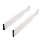 iDesign EcoWood White Wash Paulownia Wood Expandable Tall Drawer Divider Inserts (Set of 2)