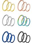 18 Pieces 20 Gauge Stainless Steel Nose Ring Earring Hoop for Body Piercing, 6 Colors, 3 Sizes