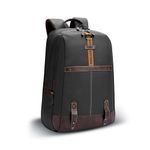 Gear Classic 4 19"/31L anti theft faux leather Medium Water Resistant Laptop Backpack/Casual Backpack/Daypack/Travel Backpack/College Bag For Men/Women(Black-Brown)