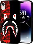 UIHDJNA Funny Shark Face Pattern Compatible with iPhone XR Case, Cool Shark Teeth for iPhone XR Cover Case Soft Silicone TPU Shock Protective Case for Girls Boys Women 6.1 inch