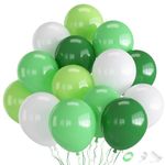 Green Balloons, 70pcs Green White Balloons 12inch Emerald Lime Light Green Assortment Balloons for Birthday Jungle Party Supplies…