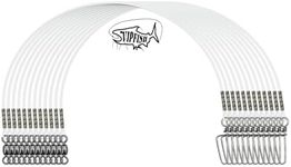 Fishing Fluorocarbon Leader with Crane Swivel and Snaps - Heavy Duty 20-80lb Fluorocarbon Leader Connects Lures, Bait, or Hooks for Saltwater & Freshwater Fishing