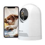 2MP Baby Monitor Indoor - PESITA 360° Wireless Auto Tracking Video Security Camera with Night Vision Pet Cam with AI Motion Detection Two-Way Audio - White
