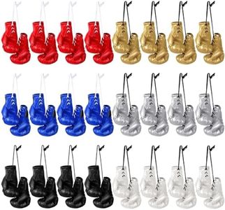 Batiyeer 24 Pairs Mini Boxing Gloves for Car Mirror Christmas Ornament Miniature Punching Gloves Boxing Party Decorations Christmas Tree Ornament for Home Party Favors (Assorted Color)