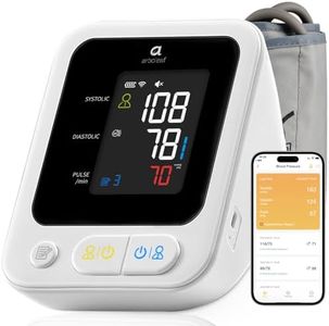 Arboleaf Blood Pressure Monitors for Home Use, Rechargeable Upper Arm Blood Pressure Monitor with Bluetooth App Tracking, Large Color Screen BP Machine, Wide Range Cuff 8.7-18.9"