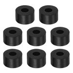 HARFINGTON 8pcs Rubber Spacer 1 Inch OD 0.4 Inch ID 0.6 Inch Thick Neoprene Round Anti Vibration Isolation Pads Isolator Rubber Washers Bushings for Home Cars Boat Accessories, Black