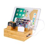 Bamboo Wood Cell Phone Charging Stand Compatible iPhone 12 11 Pro Max XS XR X 8 7 6 6S Plus iPad 3 4 Mini Air Pro Apple Watch 2 3 4 iWatch 38 42mm AirPods Samsung Smartphones