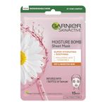 Garnier Moisture Bomb Chamomile And Hyaluronic Acid Sheet Mask, Hydrating & Soothing Face Mask, For Sensitive Skin, Biodegradable And Vegan Tissue, 28 G