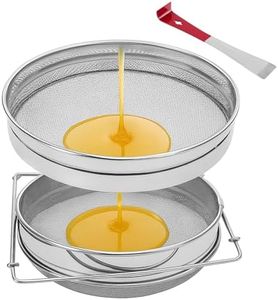 Stainless Steel Honey Strainer, Double Sieve for 5 Gallon Bucket, Beekeeping Equipment with Extendable Arms, Honey Debris Filter