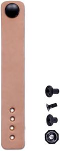 IWB Belt Loop - (8-9oz Leather) - Natural w/Black Pull-The-Dot Snap & Mounting Hardware - for IWB Holster Carry - (Fit 1.25-2.00 Inch Belts (Adjustable)