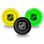 Franklin Sports Mini Foam Hockey Pucks - Indoor Knee Hockey Pucks for Kids - 3 Soft Foam Hockey Pucks - Assorted Colors