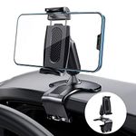 Hoembpn Car Phone Mount Holder Clamp 360° Rotation, Multifunction Dashboard Rearview Mirror Sun Visor Cell Phone Holder for Car for 4.7-7.2 inch Smartphones and GPS