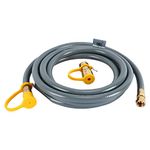 Natural Gas Grill Hose with 3/8" Male Flare Quick Connect/Disconnect - 3/8inch Female Flare Adapter for Outdoor NG/Propane Appliance - CSA Certified (12FT)