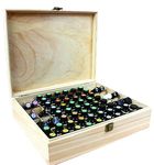 RoseFlower Wooden Essential Oil Storage Box Home Fragrance Carrier Case, Holds 56 Bottles & 12 Roller Balls - Aromatherapy Organizer Nail Polish Fragrance Container - Keep Your Oils Safe & Space Saver