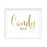 Andaz Press Wedding Party Signs, Metallic Gold Ink Print, 8.5x11-inch, Candy Bar Reception Dessert Table Sign, 1-Pack