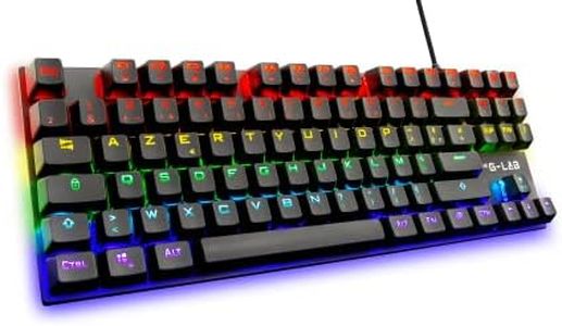 The G-Lab Keyz Mercury TKL Clavier Mécanique Gamer 87 Touches Filaire USB AZERTY Français, Rétro-Éclairage LED Multicolore - Gaming Compact sans Pavé Numérique PC/PS4/PS5/Xbox - New - Noir