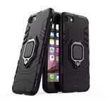 zivite Hybrid Armor Shockproof Soft TPU and Hard PC Back Cover Case with Ring Holder for iPhone 6 - Armor Black