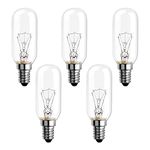 SCNNC Cooker Hood Light Bulbs 220V 40W, Warm White 2700K, 360° Beam Angle, E14 T25 Incandescent Bulb Dimmable for Cooker Hood, Extractor Fan, Sewing Machine, Desk lamp, 5 Count