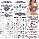 SnailGarden 69 Sheets Temporary Tattoos, Fake Waterproof Tattoos Kits Body Art Sticker, Permanent Removable,for Adults Teens Men and Women