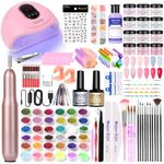 Acrylic Nail Kit with Drill Nail Kit Acrylic Set for Beginners with Everything 12 Color Acrylic Powder Nail Art Decoration Tools U V Nail Light Home Salon (MT20-30)