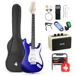 Donner DST-100 39 Inch Electric Guitar Beginner Kits Solid Body Electric Guitar Kit Package HSS Pickup with All Accessories Amplifier, Bag, Tuner, Capo, Strap, Cable, Picks