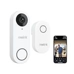 Reolink 2K Wi-Fi Doorbell Camera with Chime, 180° View, 2-Way Audio, Person/Package Detection, Waterproof, Smart Alerts, Hub Compatible, Wired Power Supply